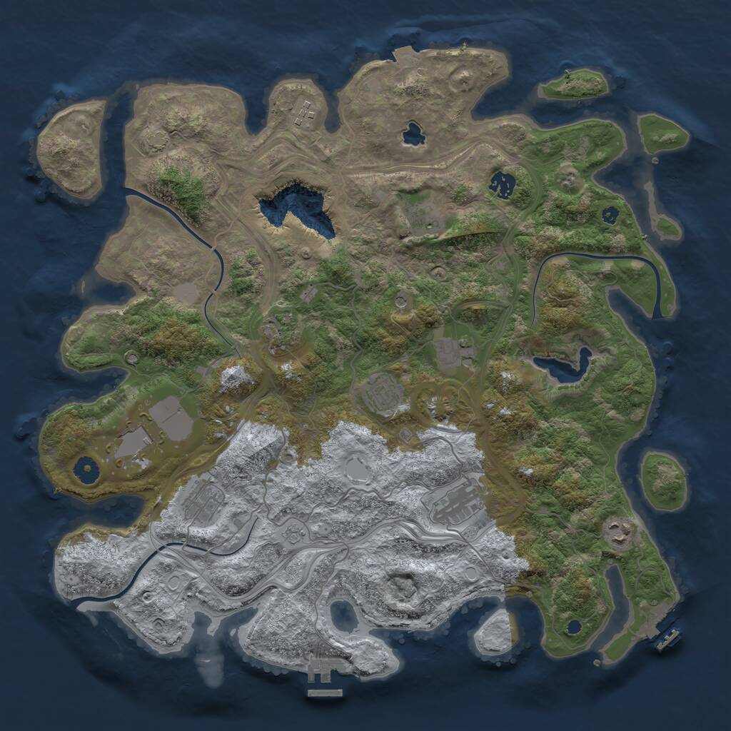 Rust Map: Procedural Map, Size: 4250, Seed: 1857482730, 16 Monuments