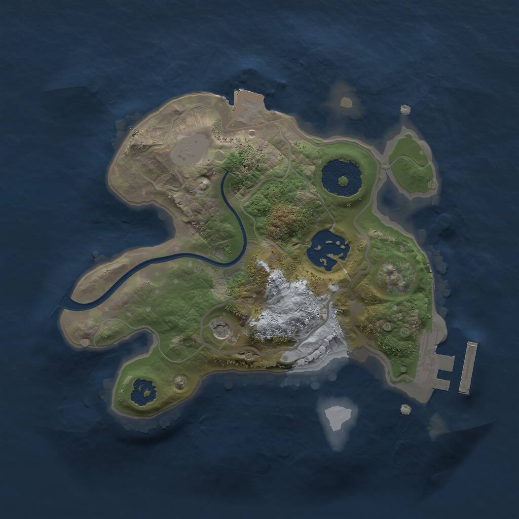 Rust Map: Procedural Map, Size: 2000, Seed: 1854318536, 4 Monuments