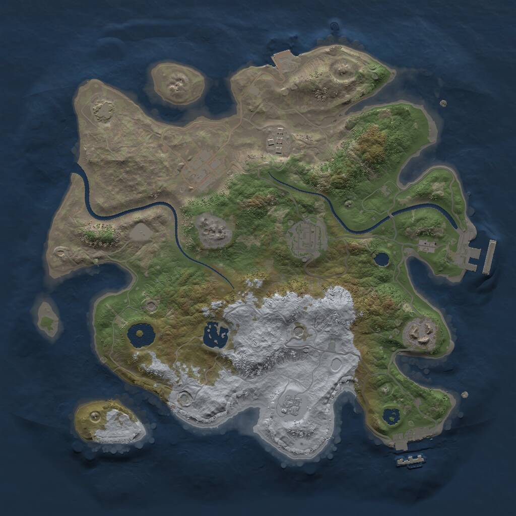 Rust Map: Procedural Map, Size: 3000, Seed: 826667, 11 Monuments