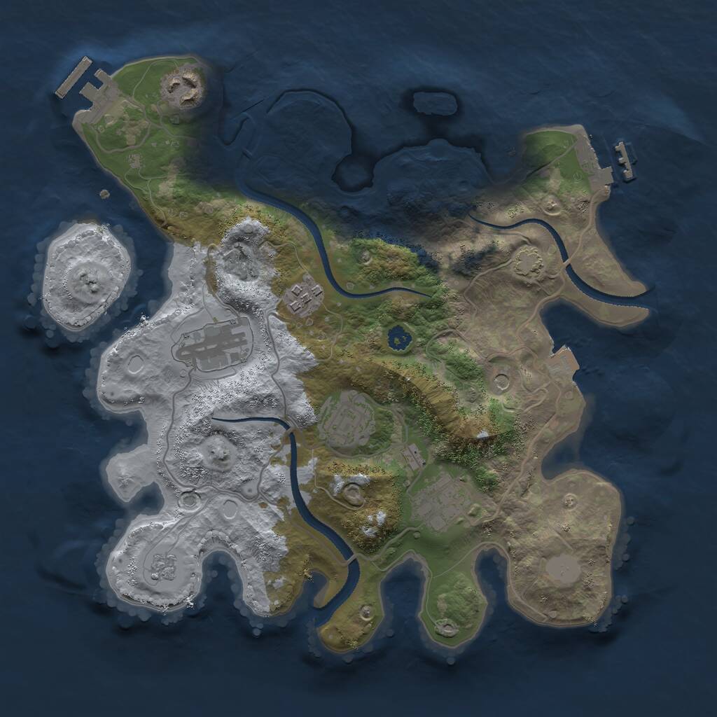 Rust Map: Procedural Map, Size: 3000, Seed: 308178622, 11 Monuments