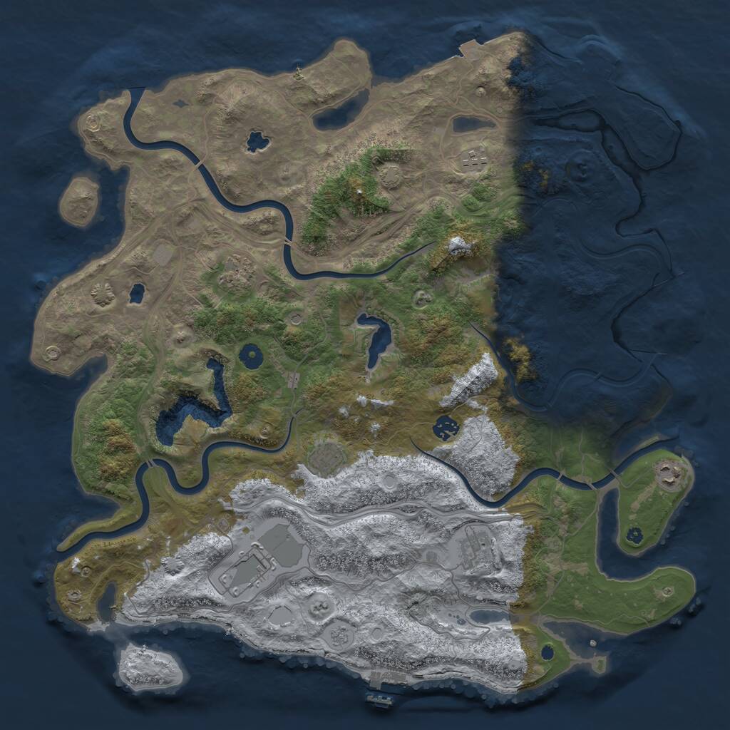 Rust Map: Procedural Map, Size: 4500, Seed: 1989201520, 13 Monuments