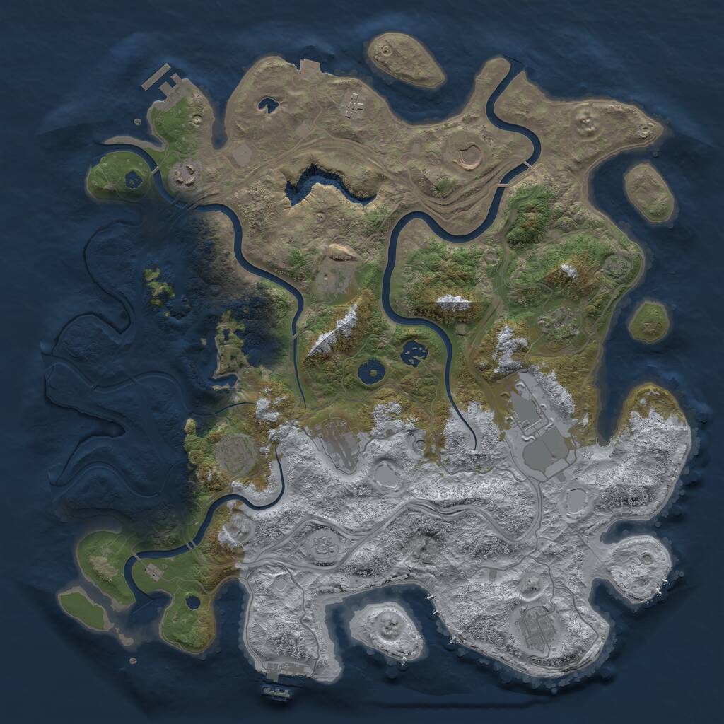 Rust Map: Procedural Map, Size: 4250, Seed: 247171908, 16 Monuments