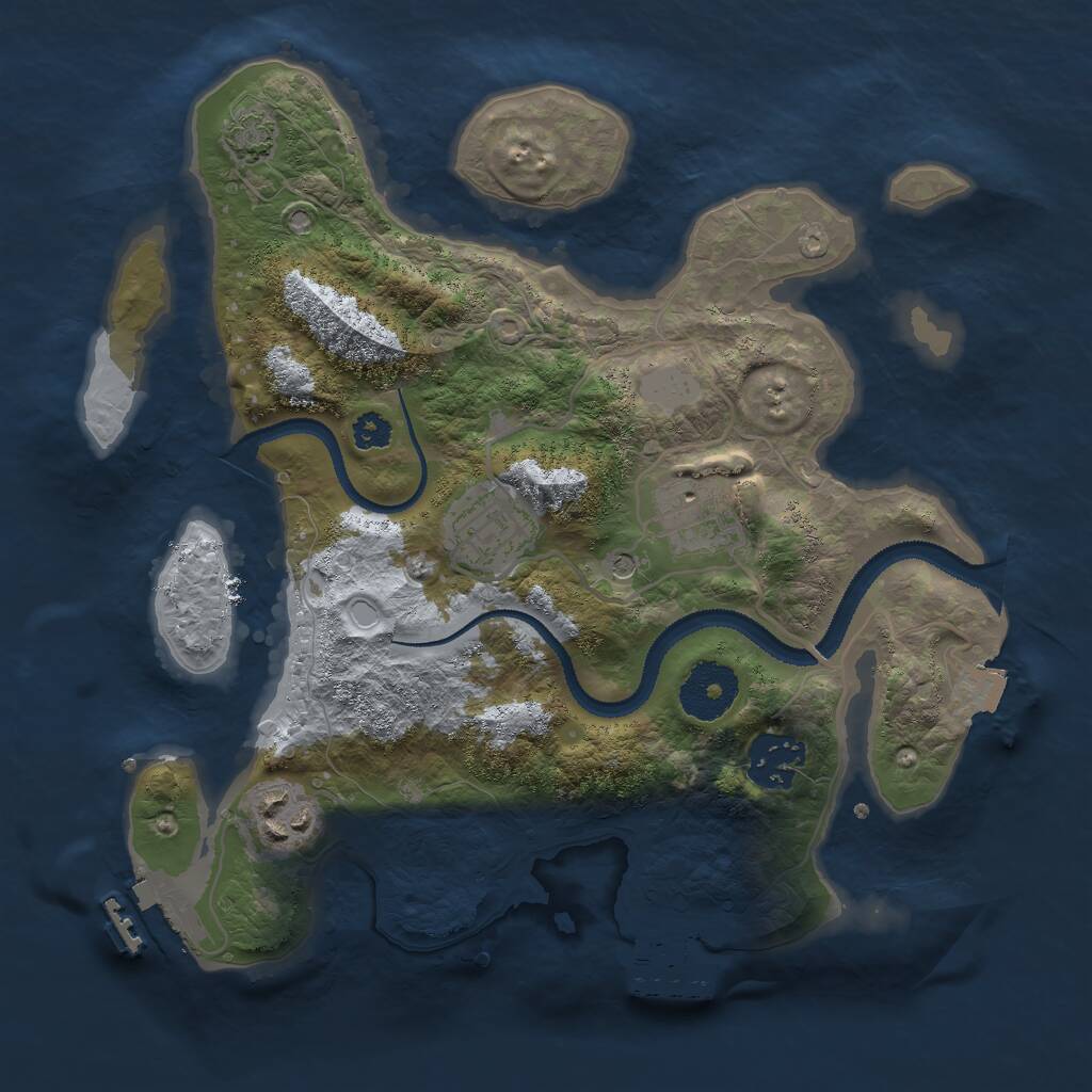 Rust Map: Procedural Map, Size: 2850, Seed: 1937437562, 9 Monuments