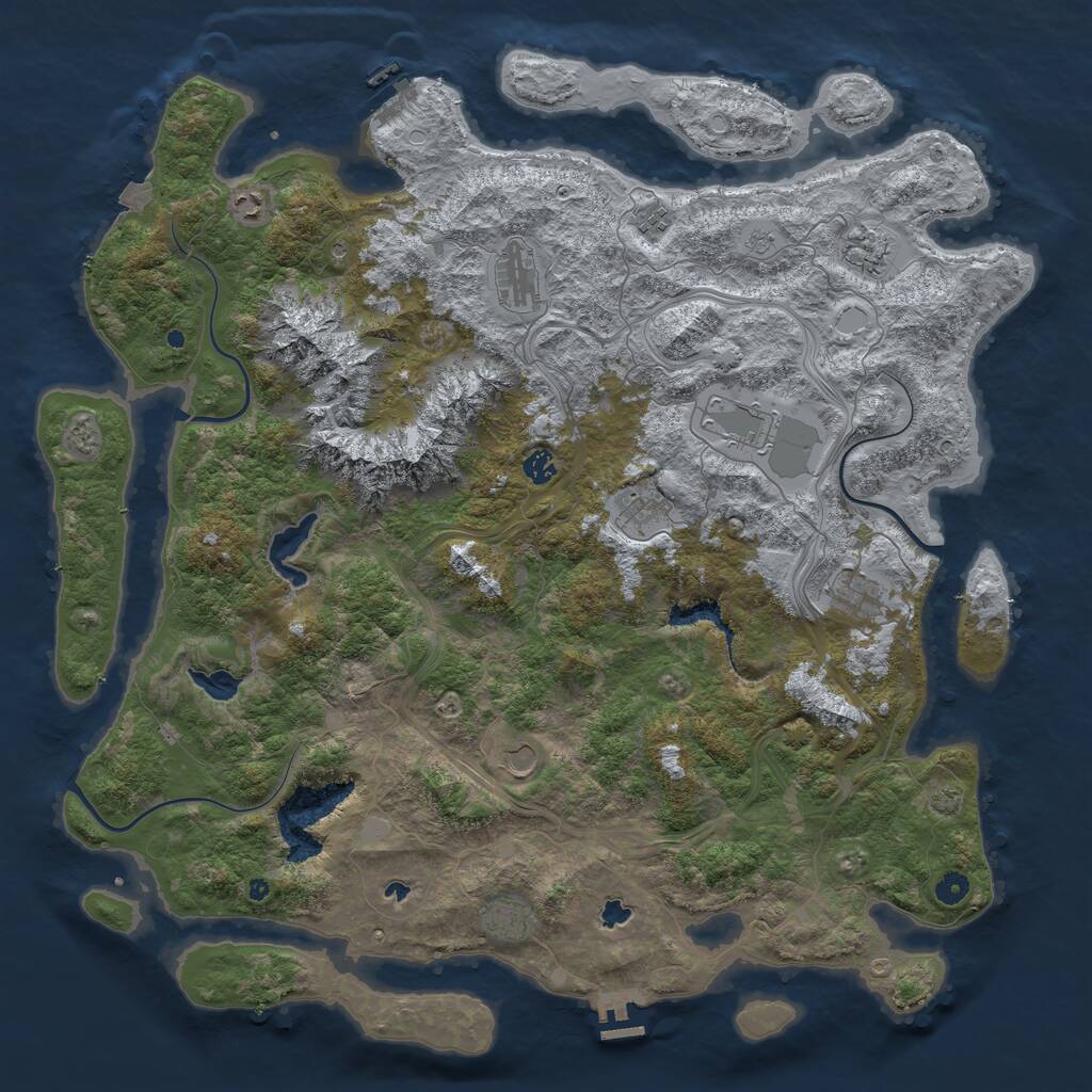Rust Map: Procedural Map, Size: 5000, Seed: 723786063, 16 Monuments