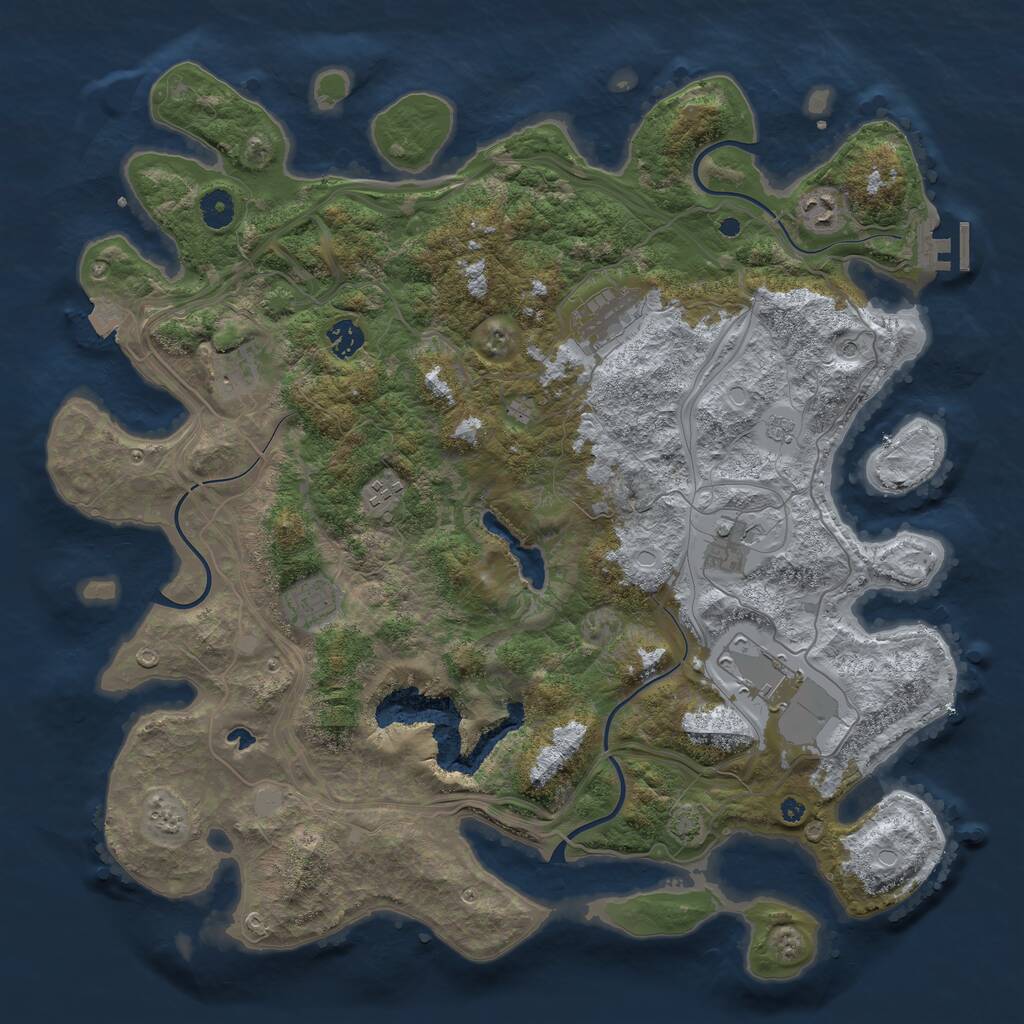 Rust Map: Procedural Map, Size: 4250, Seed: 1304112873, 13 Monuments