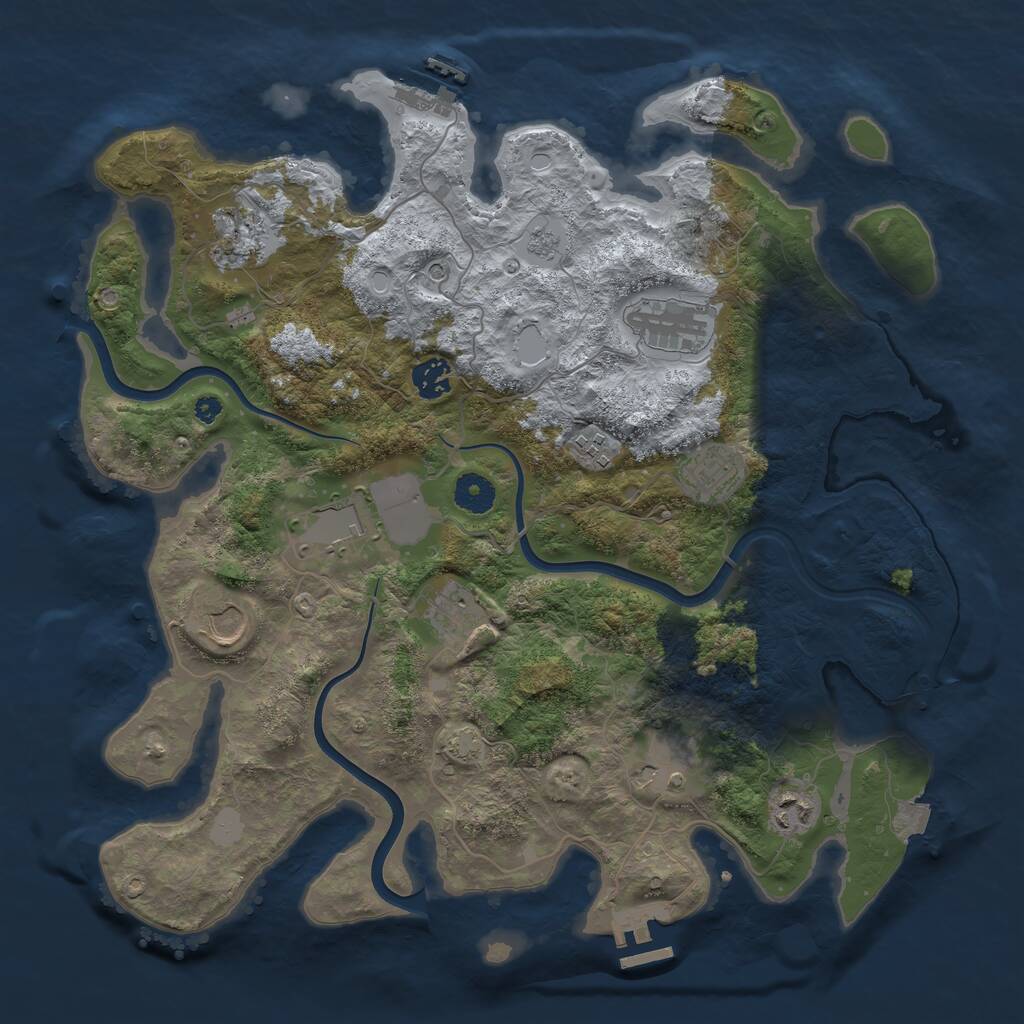 Rust Map: Procedural Map, Size: 3850, Seed: 294844328, 16 Monuments