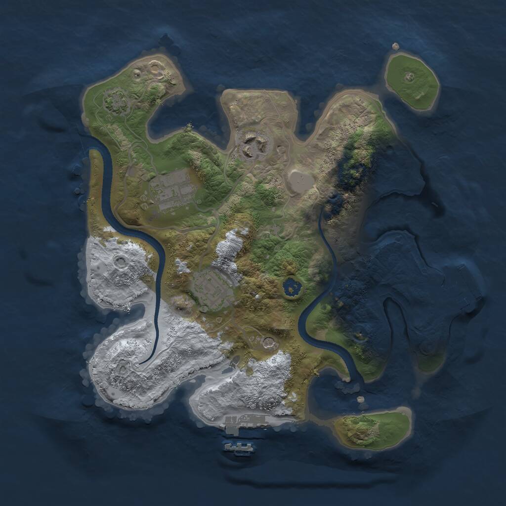 Rust Map: Procedural Map, Size: 2750, Seed: 842942, 8 Monuments