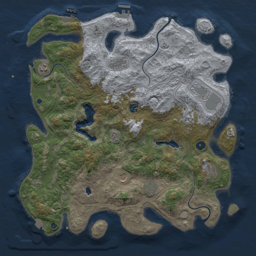 Rust Map: Procedural Map, Size: 4250, Seed: 431578351, 15 Monuments