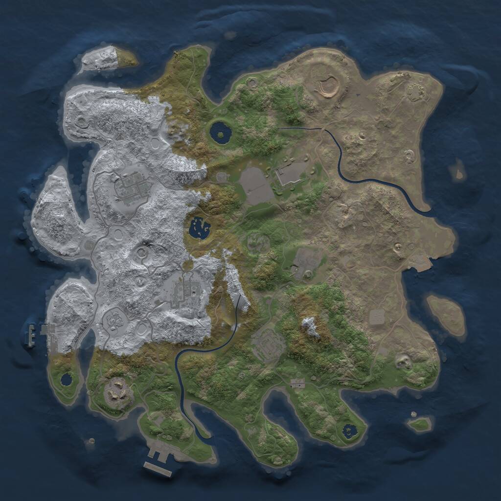 Rust Map: Procedural Map, Size: 3500, Seed: 92948282, 14 Monuments