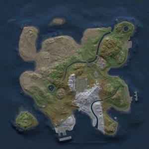 Thumbnail Rust Map: Procedural Map, Size: 2500, Seed: 621985060, 6 Monuments