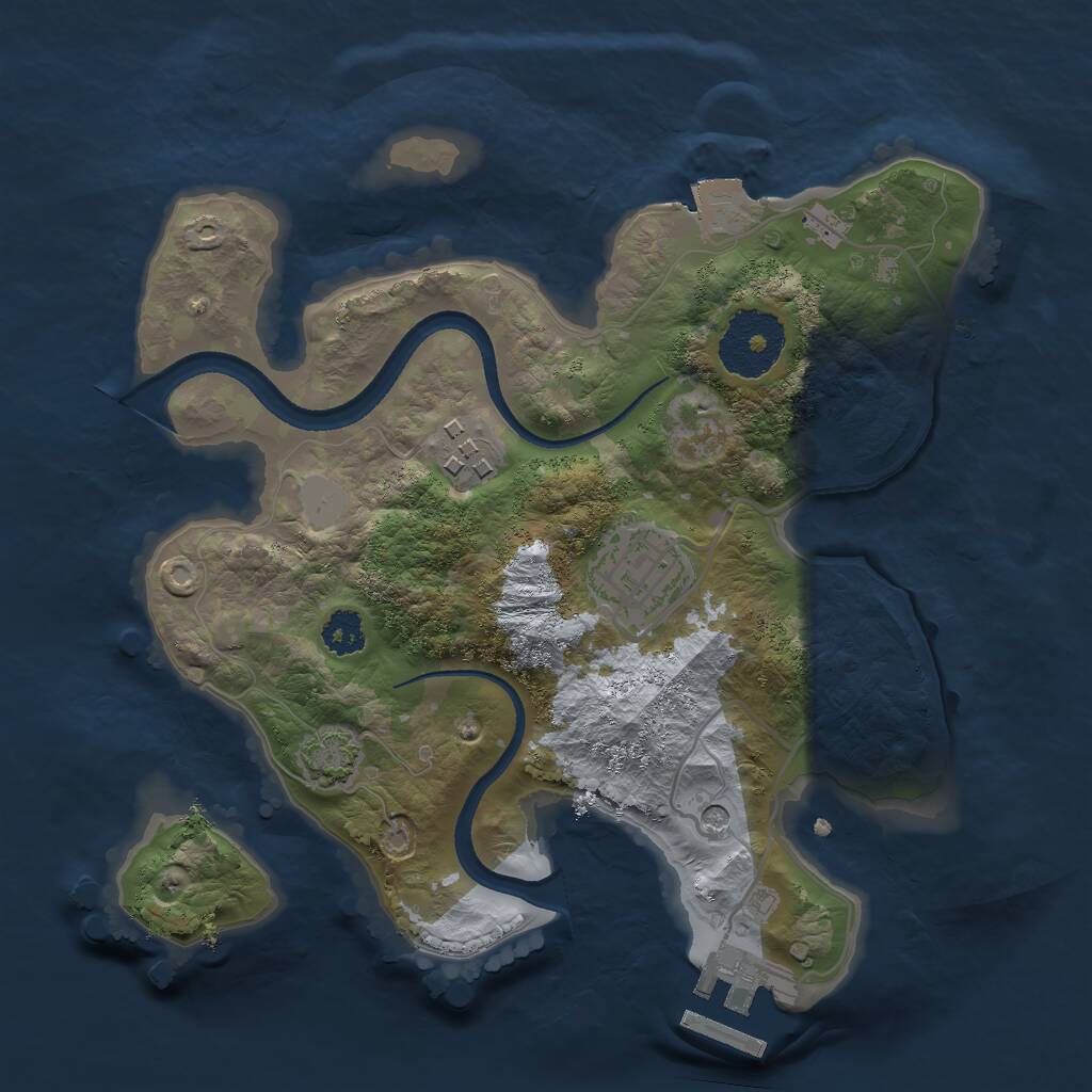Rust Map: Procedural Map, Size: 2500, Seed: 621985060, 6 Monuments