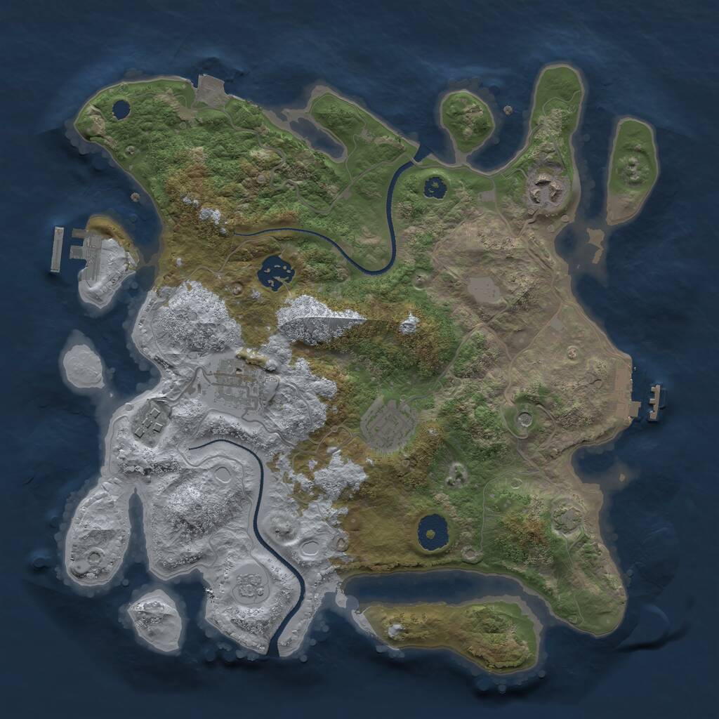 Rust Map: Procedural Map, Size: 3200, Seed: 867620975, 11 Monuments