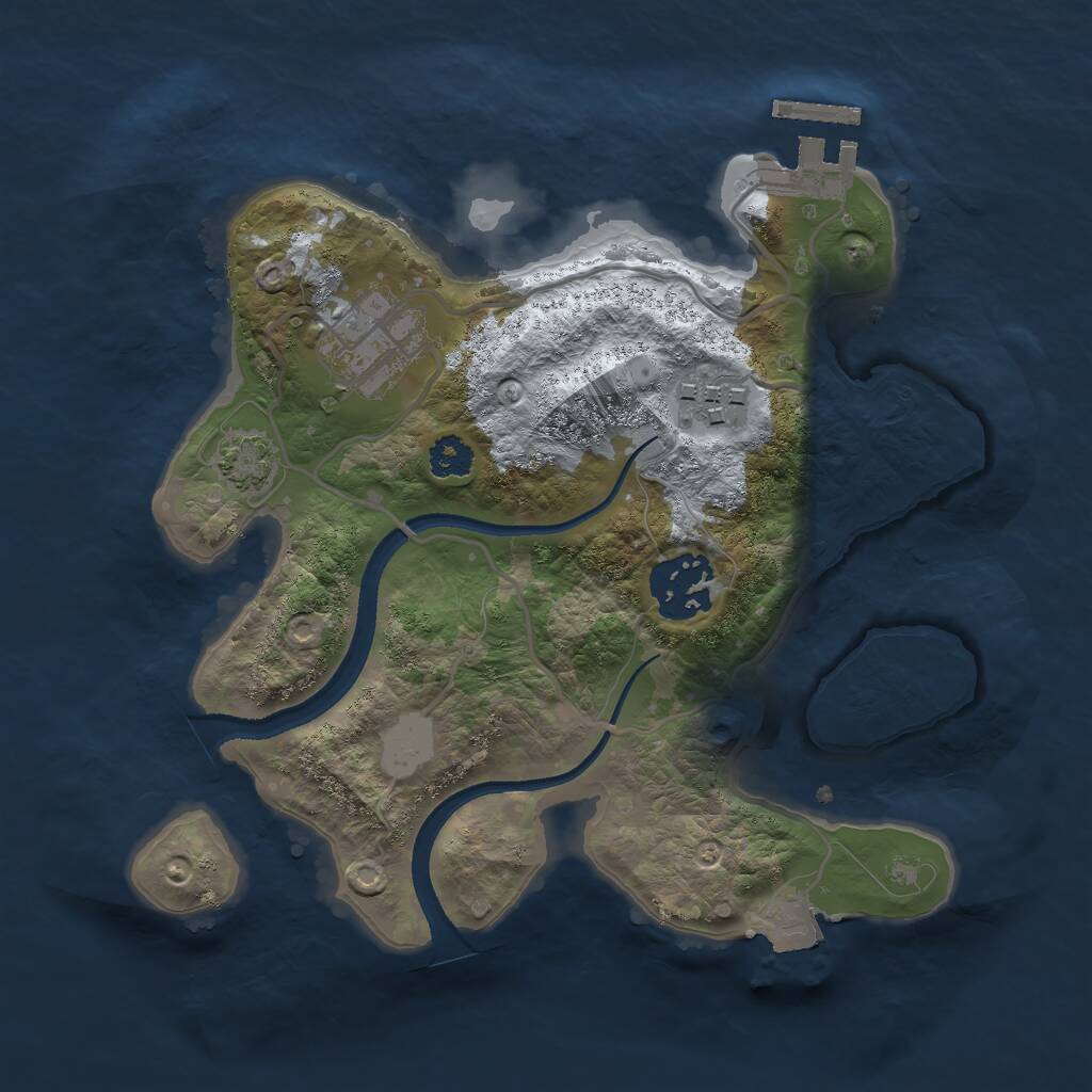 Rust Map: Procedural Map, Size: 2500, Seed: 49995, 6 Monuments