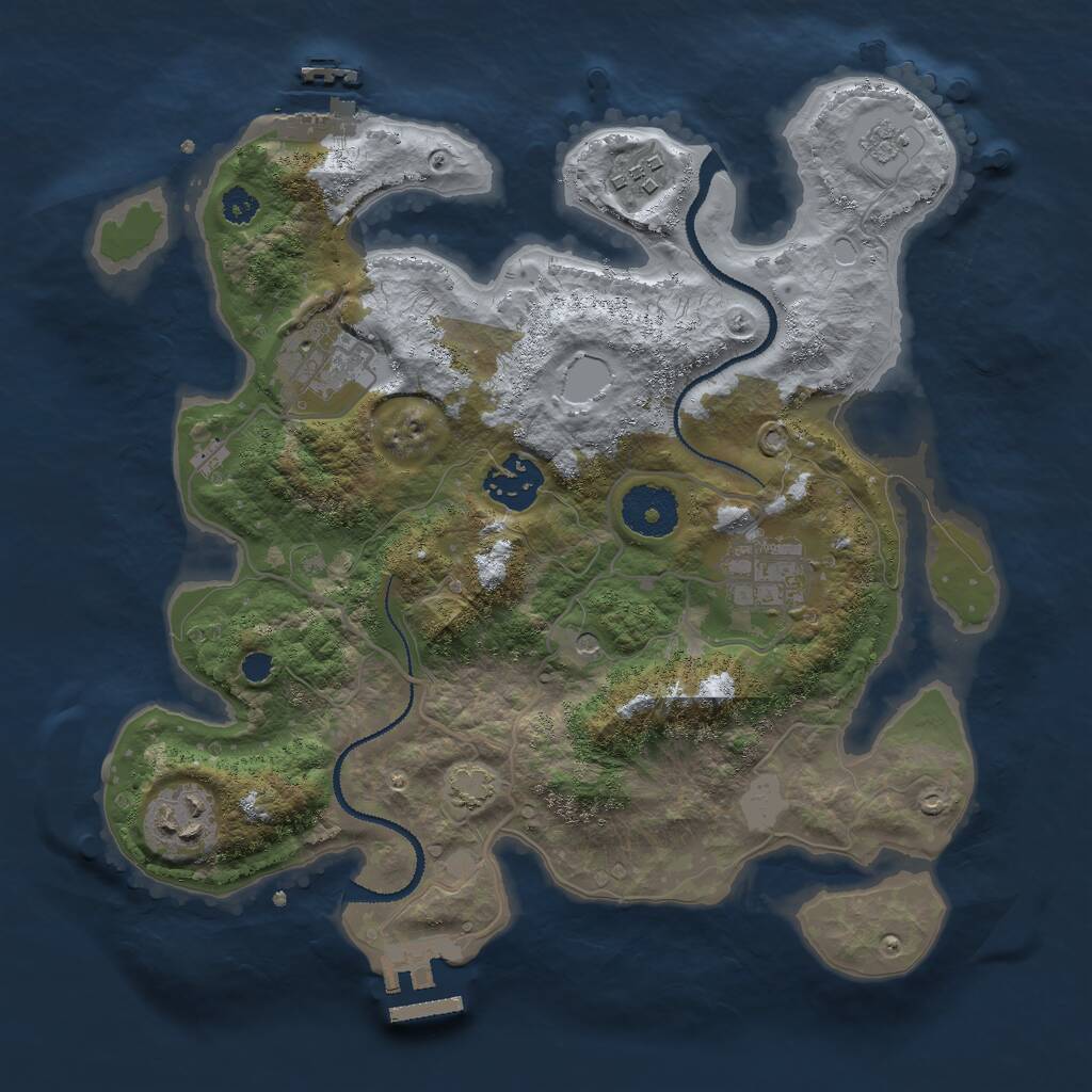 Rust Map: Procedural Map, Size: 3000, Seed: 87241147, 11 Monuments