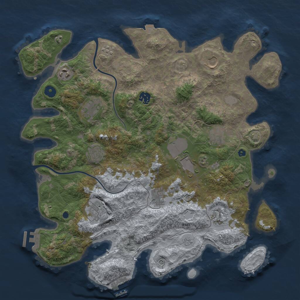 Rust Map: Procedural Map, Size: 3900, Seed: 144, 17 Monuments
