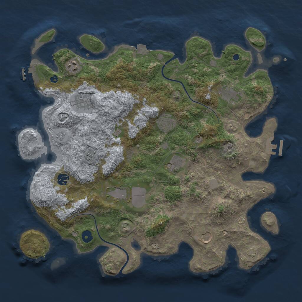 Rust Map: Procedural Map, Size: 3900, Seed: 155, 15 Monuments