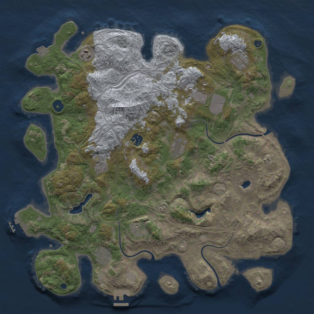 Rust Map: Procedural Map, Size: 4250, Seed: 15474, 15 Monuments