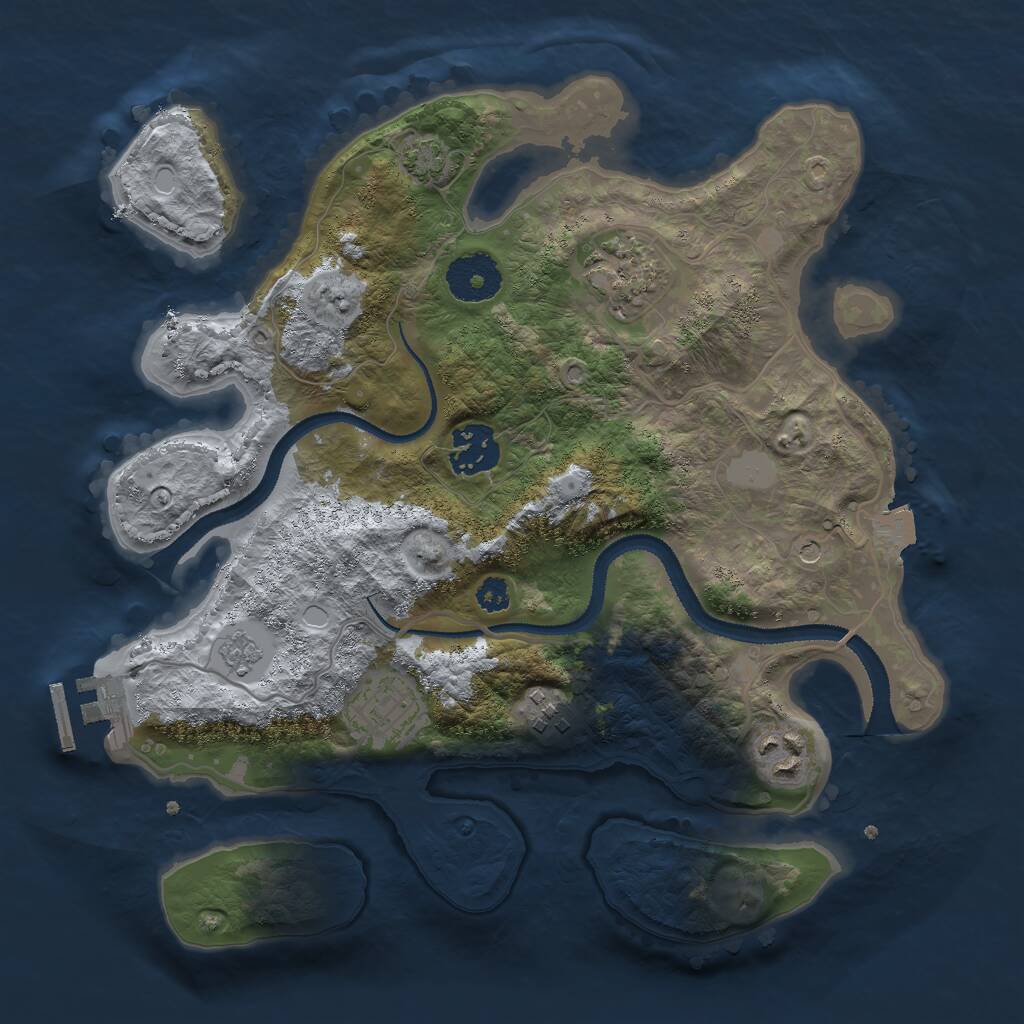Rust Map: Procedural Map, Size: 3000, Seed: 87751147, 10 Monuments