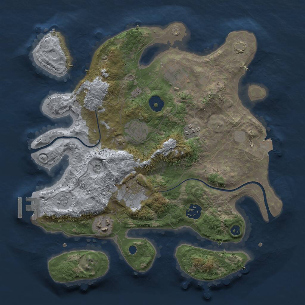Rust Map: Procedural Map, Size: 3000, Seed: 87751147, 11 Monuments