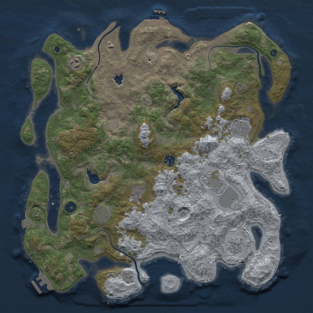 Rust Map: Procedural Map, Size: 4242, Seed: 48545136, 14 Monuments