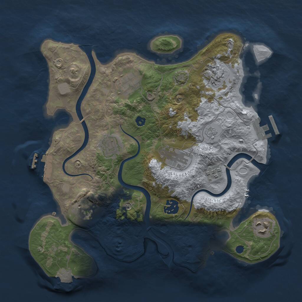 Rust Map: Procedural Map, Size: 3000, Seed: 570634900, 14 Monuments