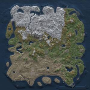 Thumbnail Rust Map: Procedural Map, Size: 5000, Seed: 1711043476, 16 Monuments