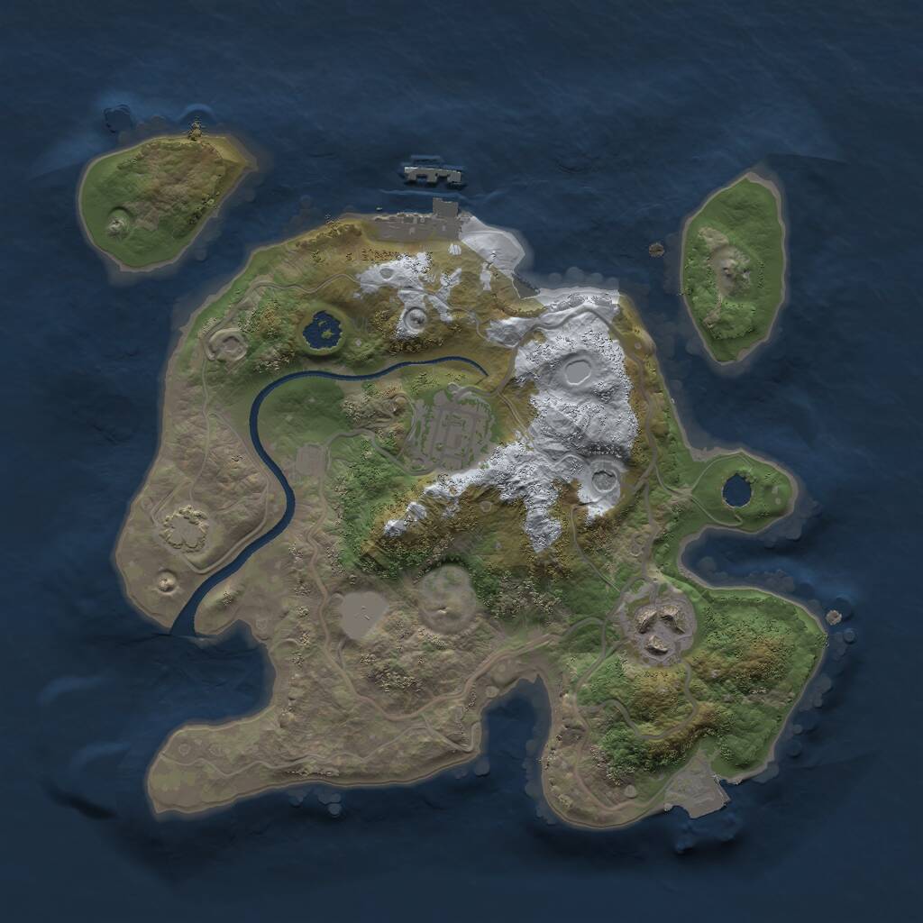 Rust Map: Procedural Map, Size: 2500, Seed: 1080679770, 6 Monuments