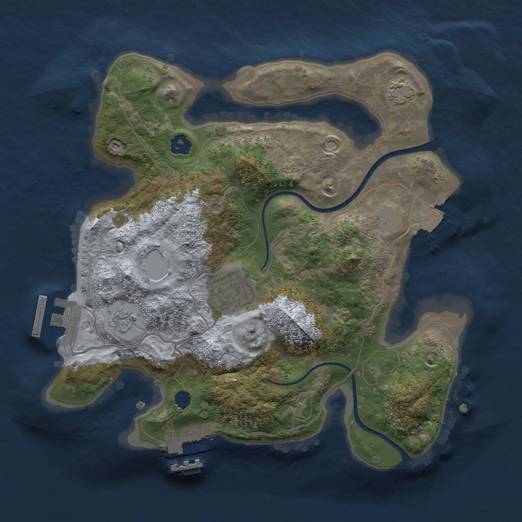 Rust Map: Procedural Map, Size: 2500, Seed: 1301020267, 6 Monuments