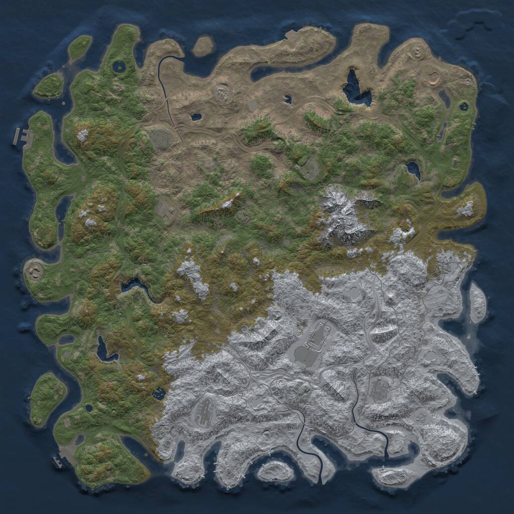 Rust Map: Procedural Map, Size: 6000, Seed: 59736, 17 Monuments