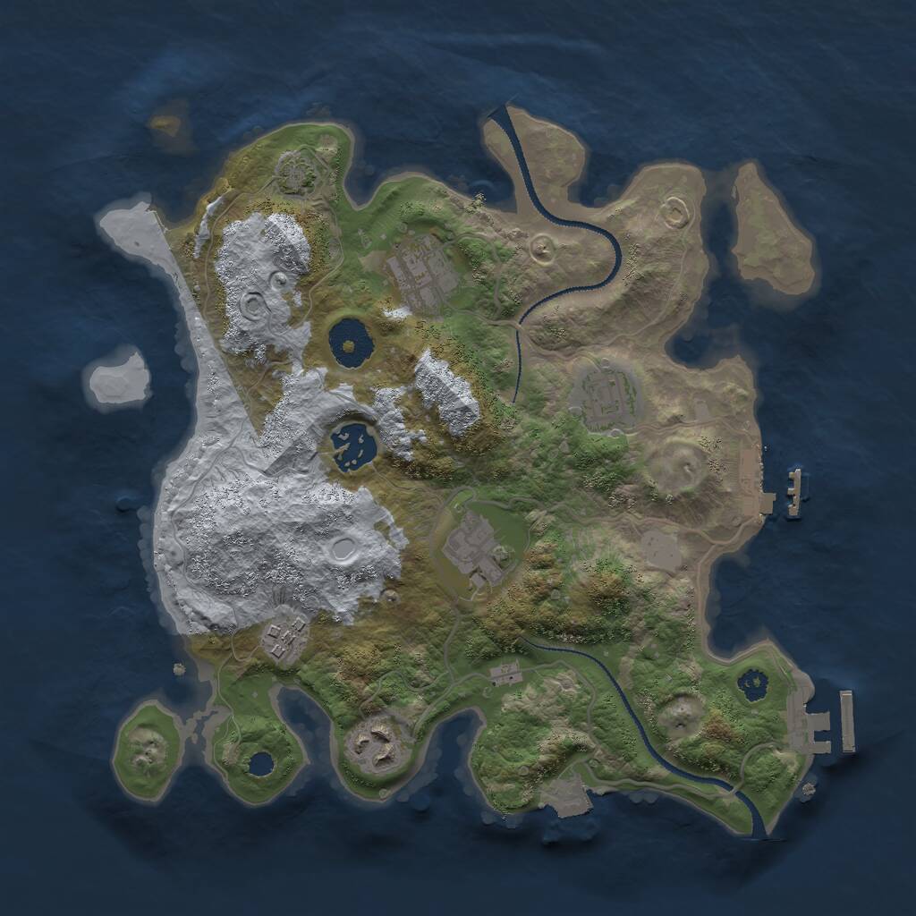 Rust Map: Procedural Map, Size: 3000, Seed: 9017826, 10 Monuments