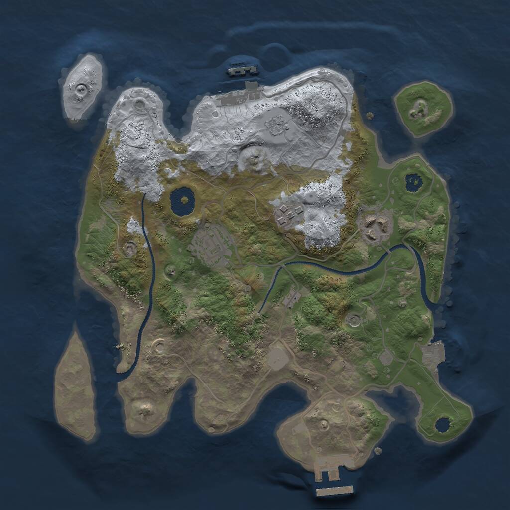 Rust Map: Procedural Map, Size: 2800, Seed: 880151347, 8 Monuments