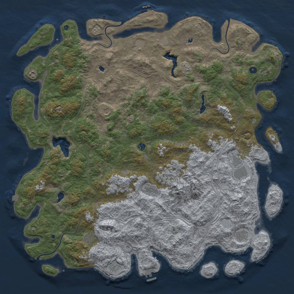 Rust Map: Procedural Map, Size: 6000, Seed: 2081764, 17 Monuments