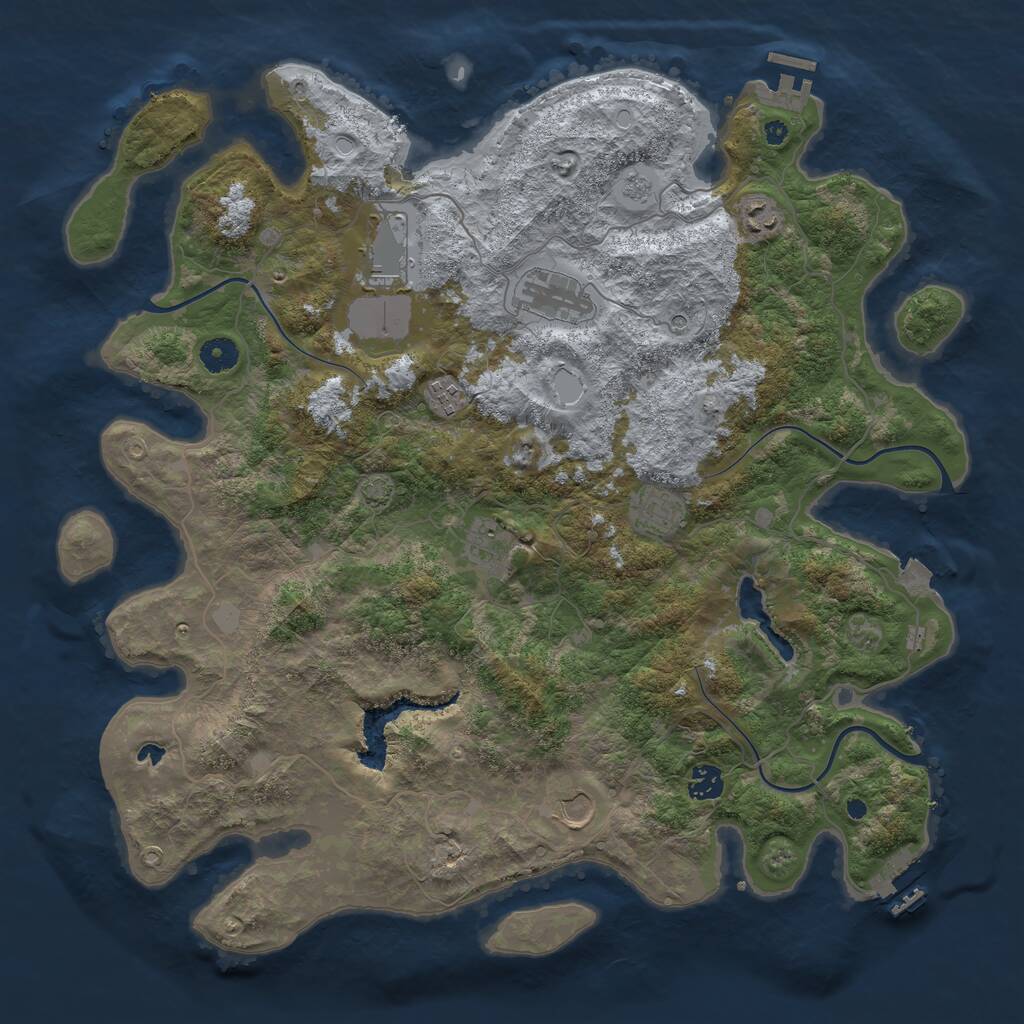 Rust Map: Procedural Map, Size: 4242, Seed: 75312720, 14 Monuments