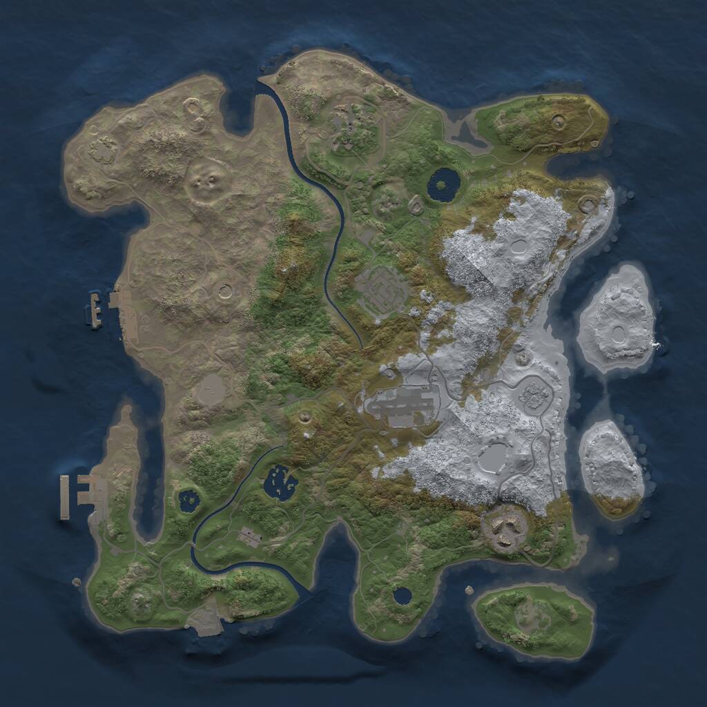Rust Map: Procedural Map, Size: 3200, Seed: 1434896338, 11 Monuments