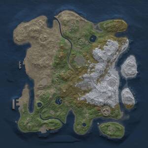 Thumbnail Rust Map: Procedural Map, Size: 3200, Seed: 1434896338, 11 Monuments