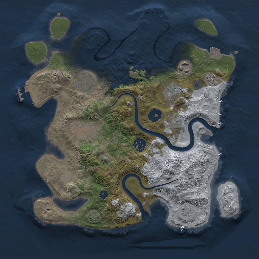 Rust Map: Procedural Map, Size: 3000, Seed: 77506814, 12 Monuments