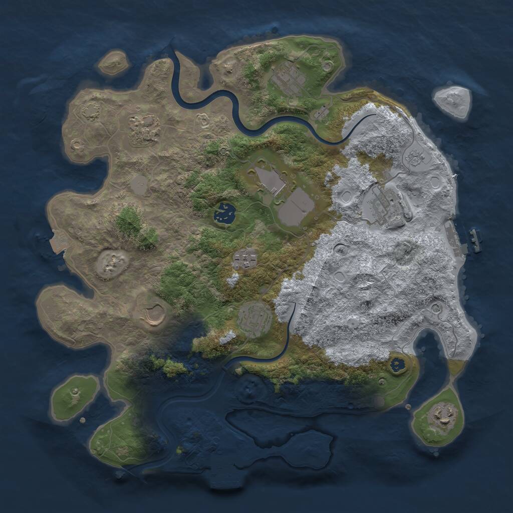 Rust Map: Procedural Map, Size: 3600, Seed: 91847539, 15 Monuments