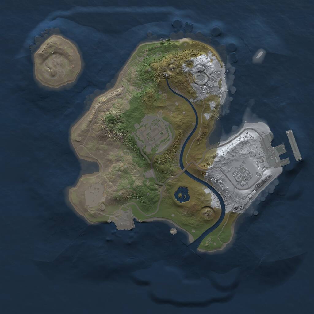 Rust Map: Procedural Map, Size: 2000, Seed: 5901347, 4 Monuments