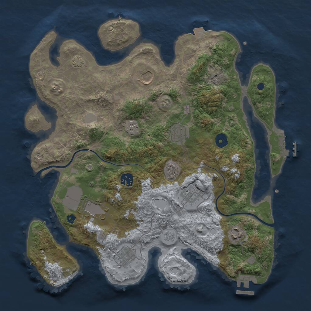 Rust Map: Procedural Map, Size: 3500, Seed: 59403782, 13 Monuments