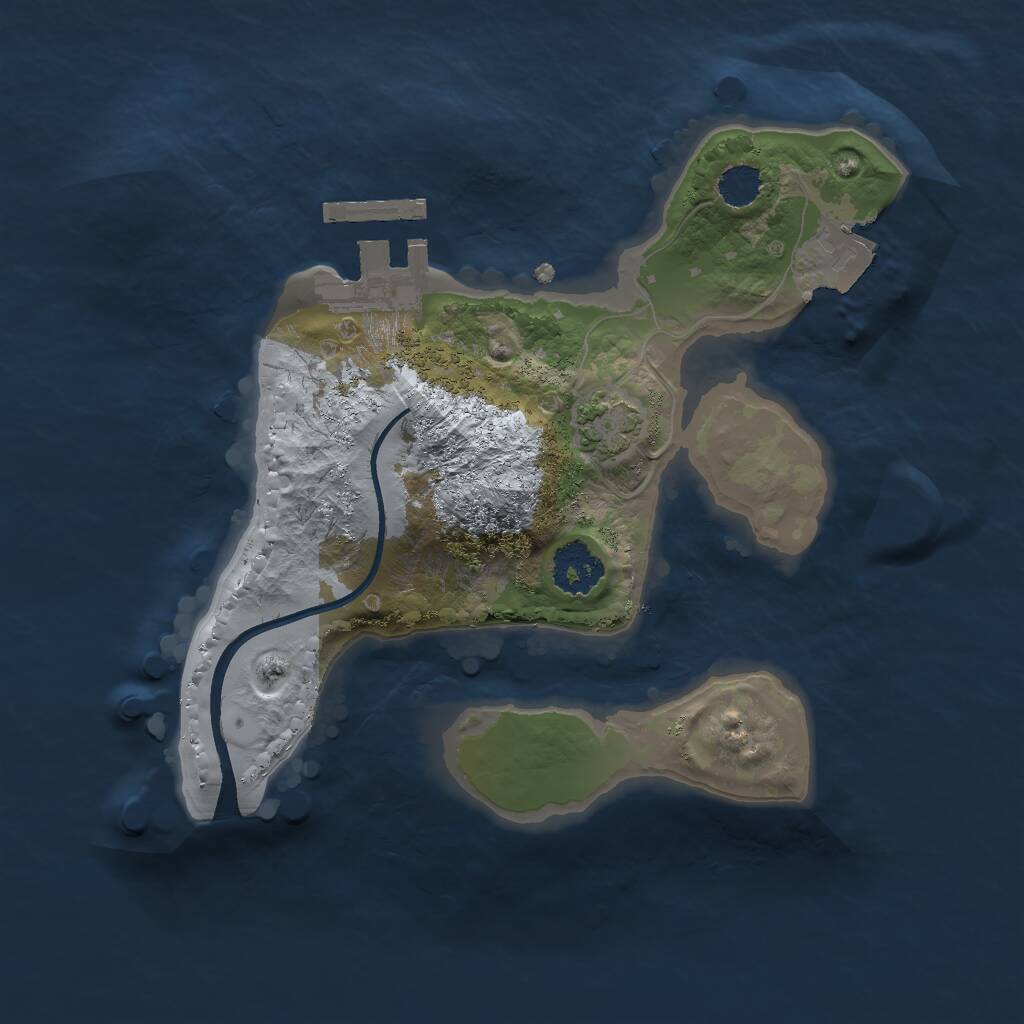 Rust Map: Procedural Map, Size: 2000, Seed: 9835416, 3 Monuments