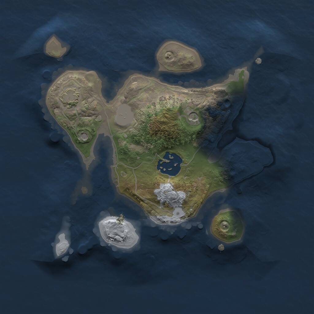 Rust Map: Procedural Map, Size: 2000, Seed: 999995654, 4 Monuments