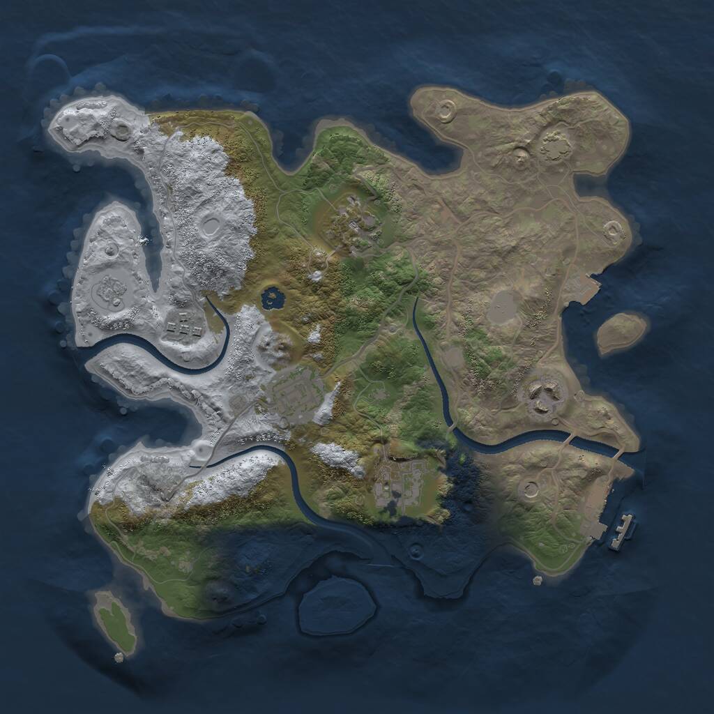 Rust Map: Procedural Map, Size: 3000, Seed: 5320, 10 Monuments