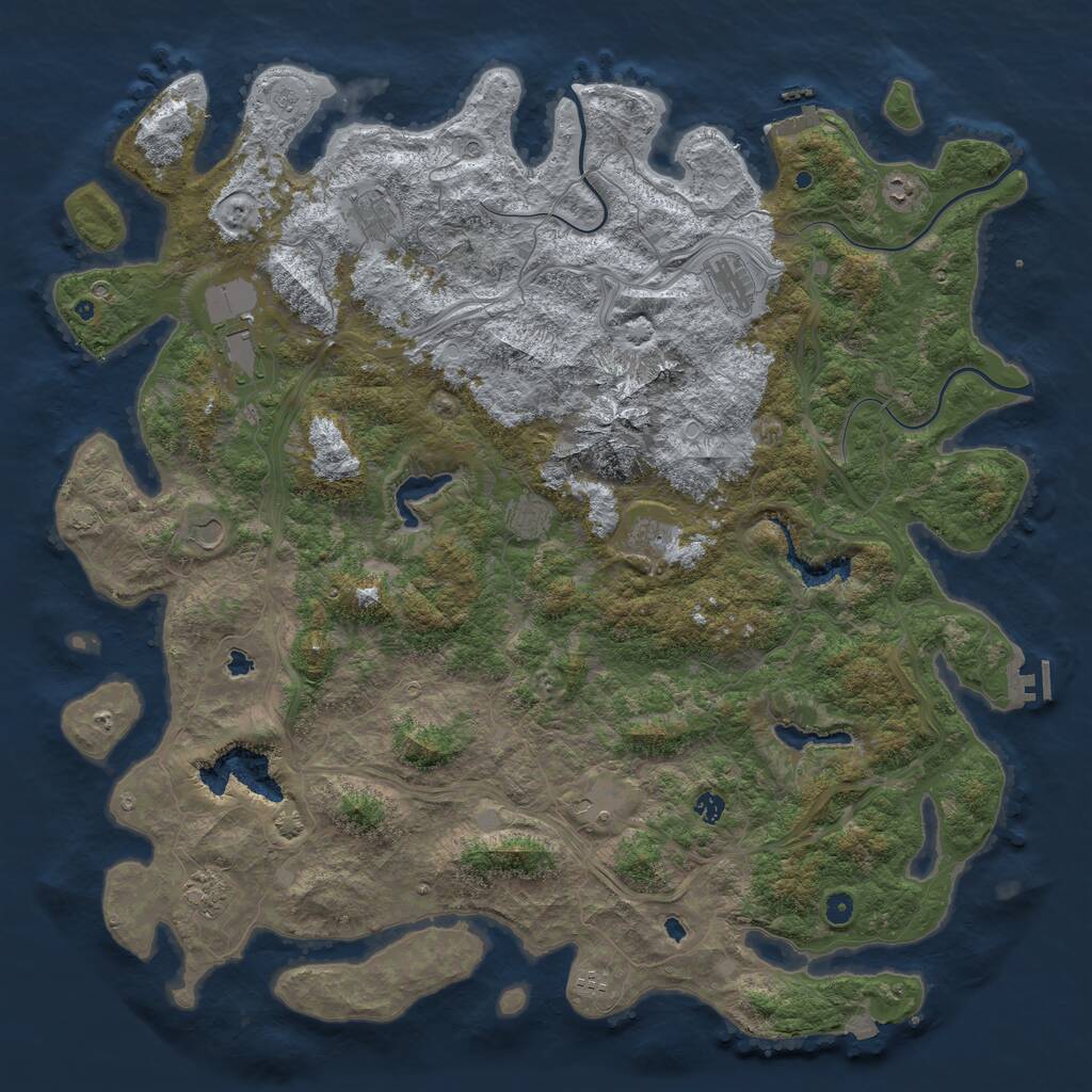 Rust Map: Procedural Map, Size: 5500, Seed: 546547654, 17 Monuments