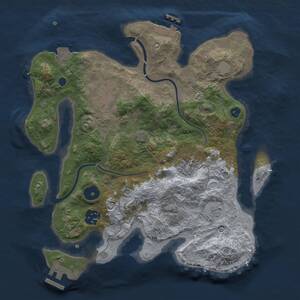 Thumbnail Rust Map: Procedural Map, Size: 3000, Seed: 598965708, 9 Monuments