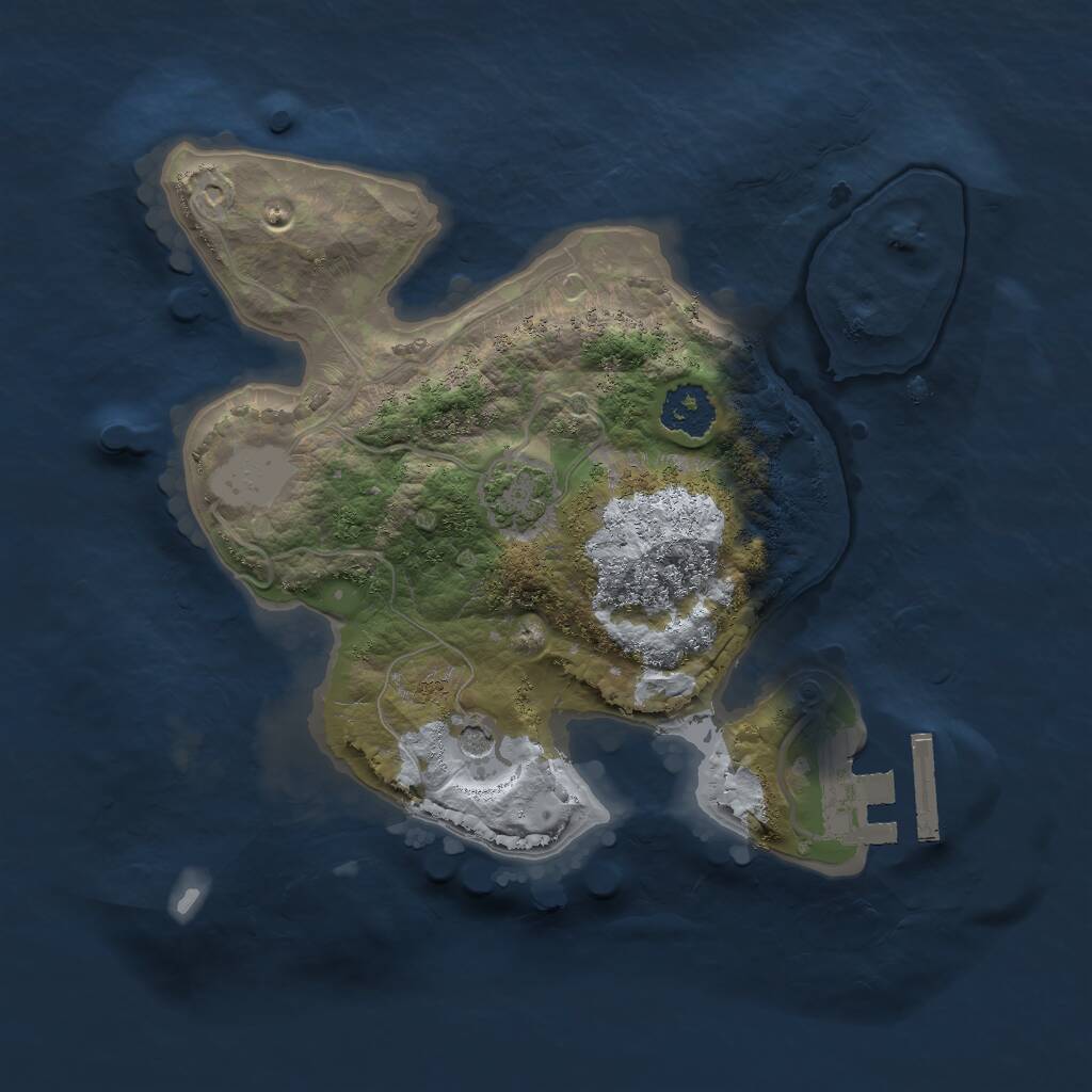 Rust Map: Procedural Map, Size: 2048, Seed: 66778, 4 Monuments
