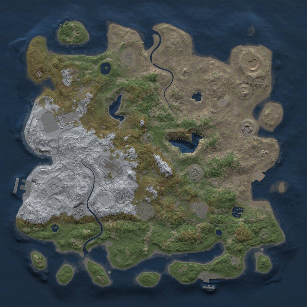 Rust Map: Procedural Map, Size: 4000, Seed: 1724181211, 16 Monuments