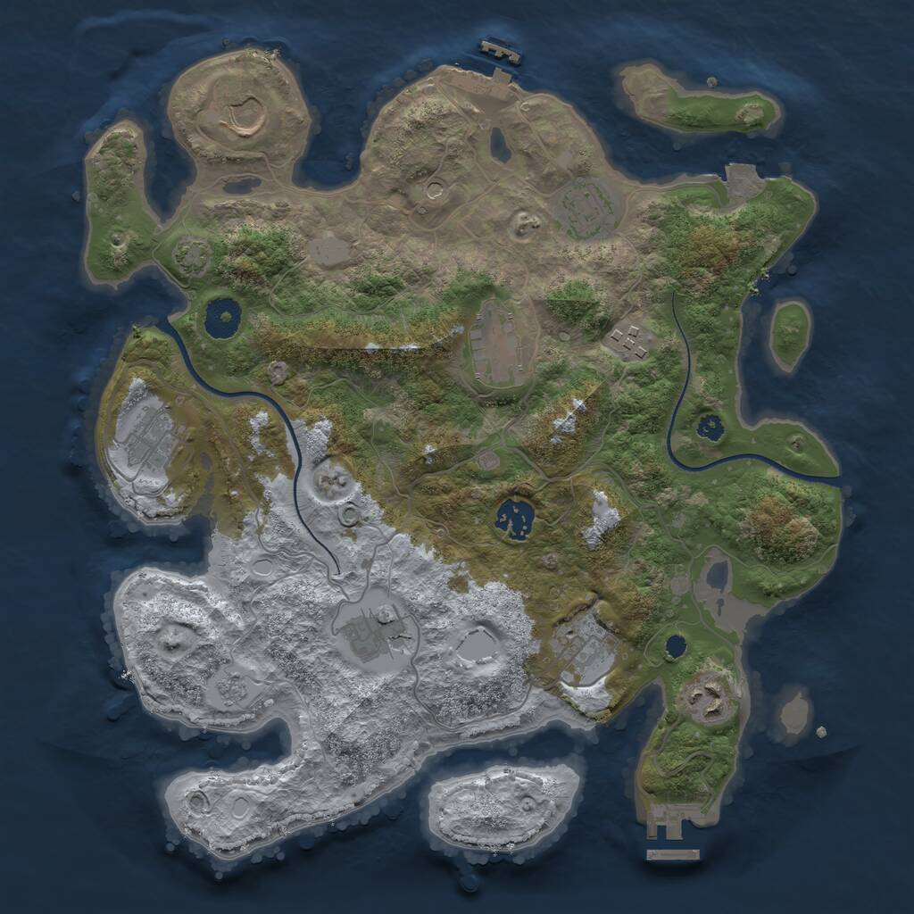 Rust Map: Procedural Map, Size: 3500, Seed: 88549794, 15 Monuments