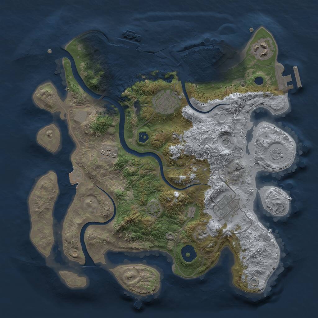 Rust Map: Procedural Map, Size: 3000, Seed: 194238667, 10 Monuments