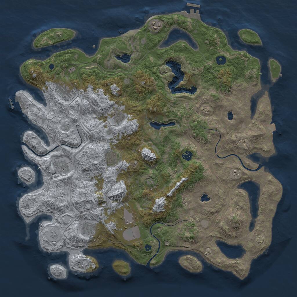 Rust Map: Procedural Map, Size: 4500, Seed: 688384186, 16 Monuments