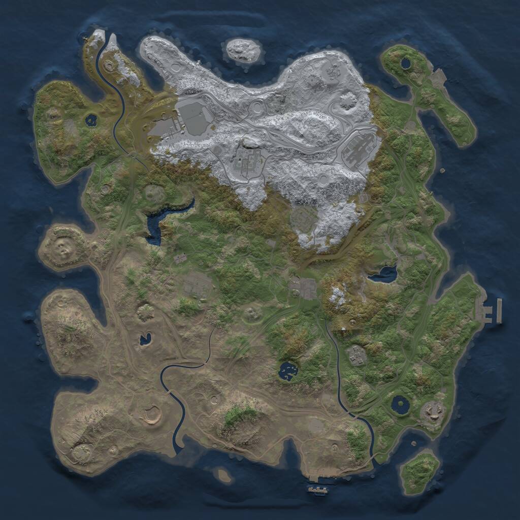 Rust Map: Procedural Map, Size: 4250, Seed: 615114793, 16 Monuments